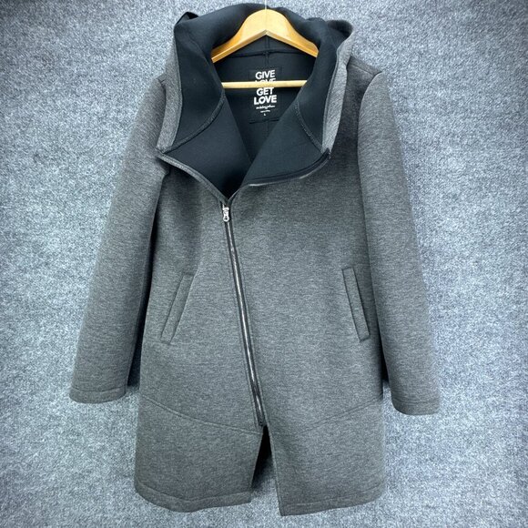 Betsey Johnson Jackets & Blazers - **SOLD**Betsey Johnson Performance Jacket Womens Large Gray Hooded Asymmetrical